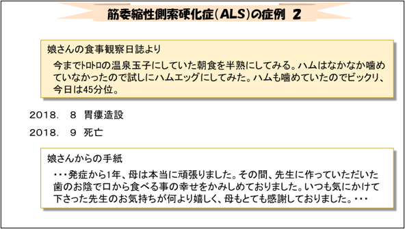 図 １１　ALS症例　２　経過（２）
